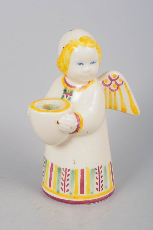 Aluminia, faience angel candlestick. Designed by Nils Thorsson around 1942.