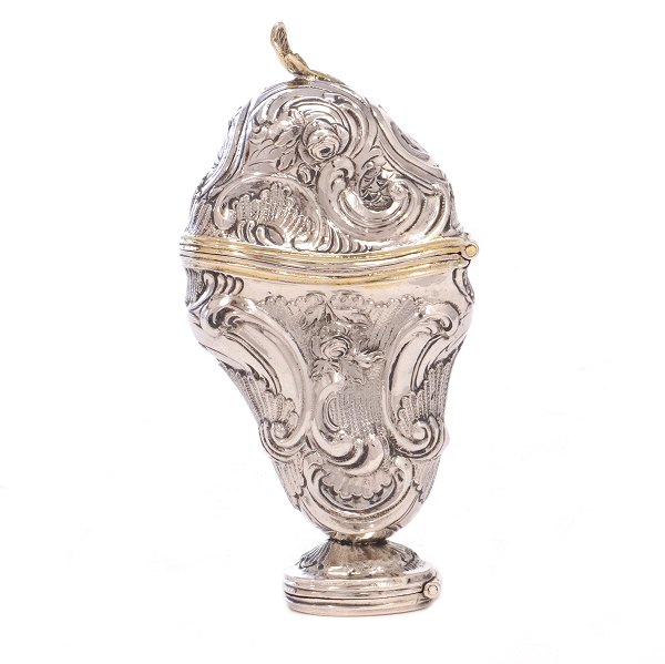 Danish silver vinaigrette 1755. H: 8cm