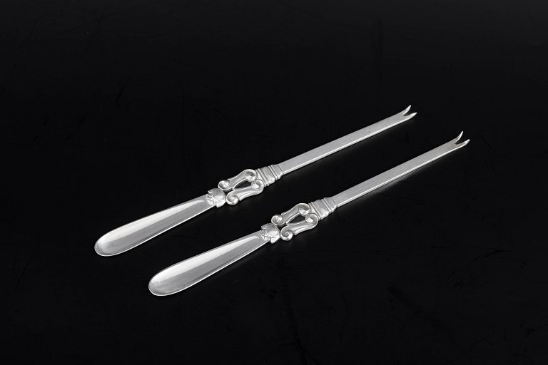 Georg Jensen Acorn, set of two lobster forks.