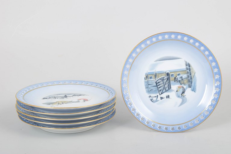 Harald Wiberg for Bing & Grøndahl, set of six plates.