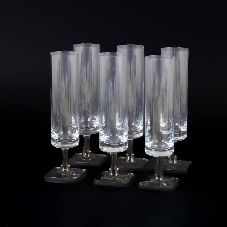 George Butler Jensen for Rosenthal, set of six champagne glasses.