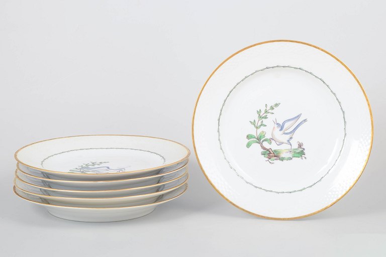 Royal Copenhagen, set of six dinner plates.