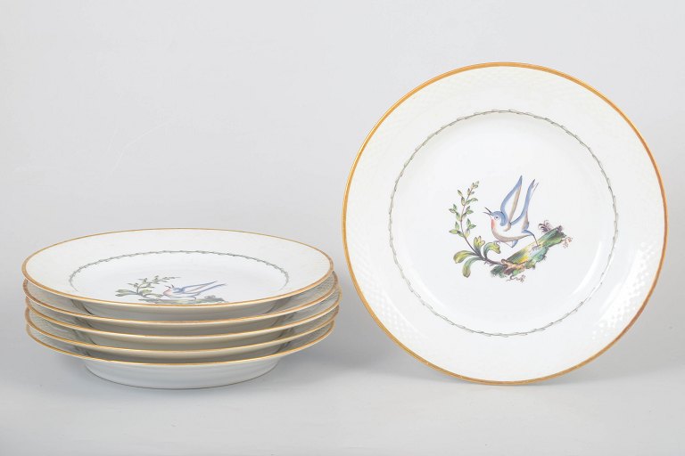Royal Copenhagen, set of six dinner plates.