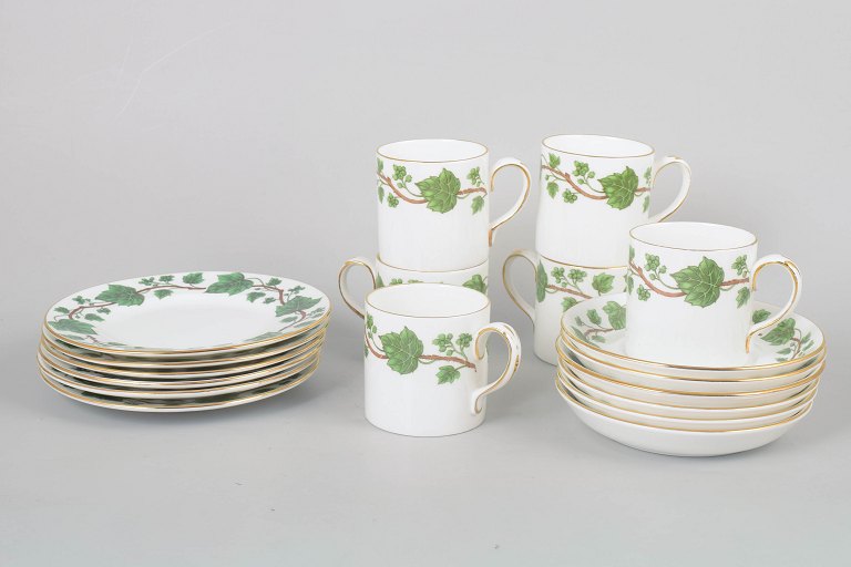 Staffordshire England, coffee service for six persons "Ivy Leaves".
