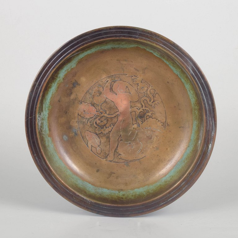 Just Andersen, Art Deco bronze bowl.