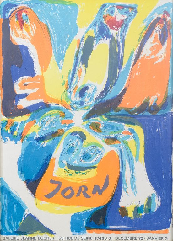 Asger Jorn, exhibition poster, listed Danish visual artist.