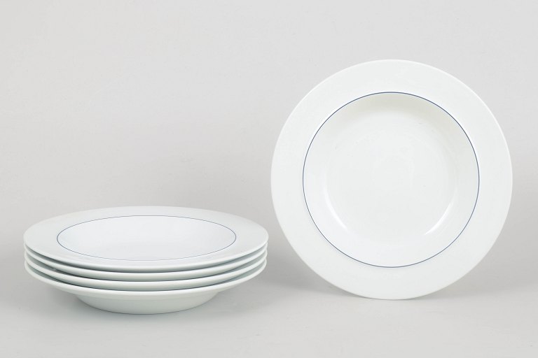 Grethe Meyer for Royal Copenhagen, Blåkant, sæt med fem pastatallerkener.